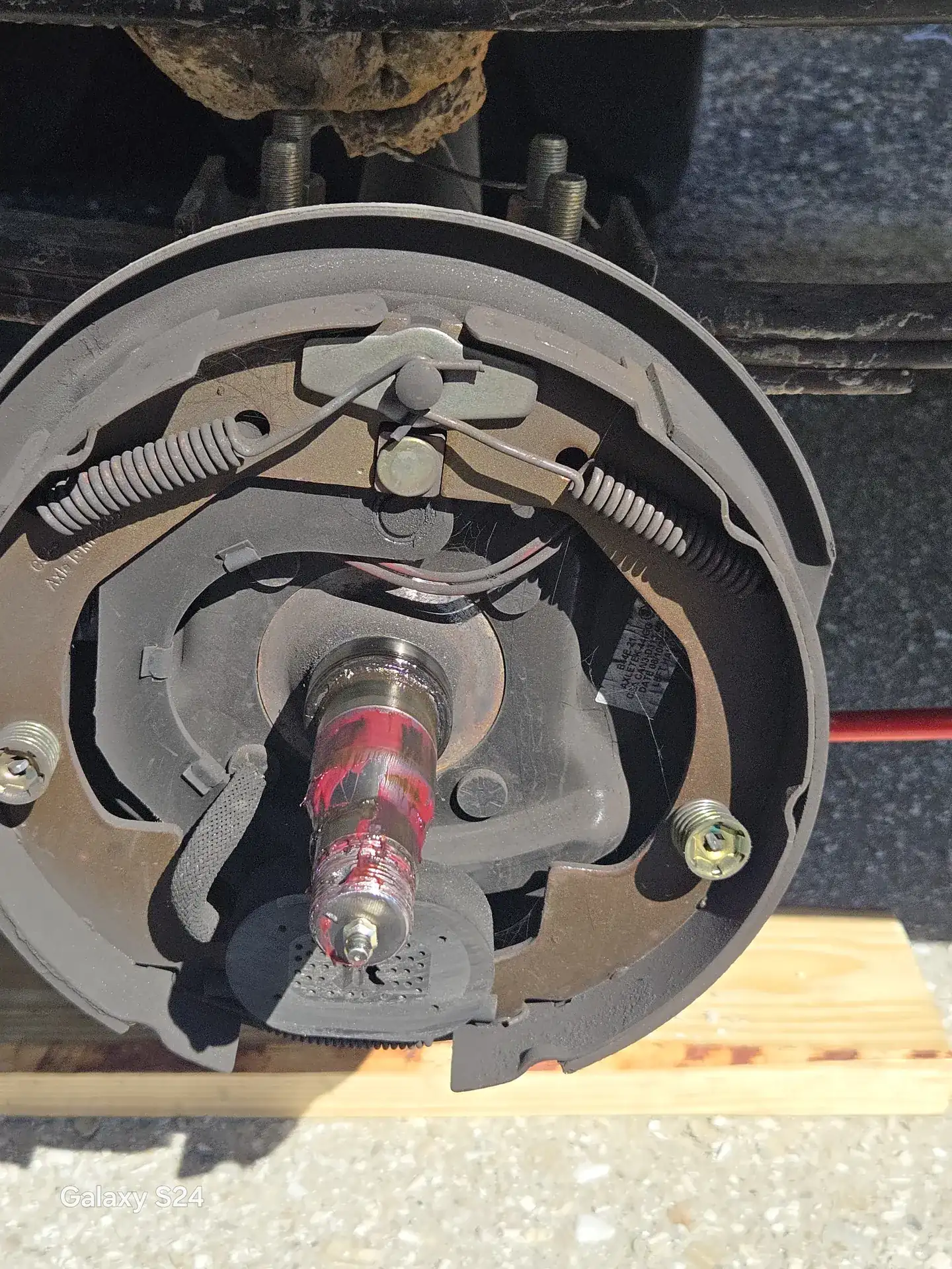 Trailer electric brake assembly rebuilt on an RV axle in Sarasota, Florida