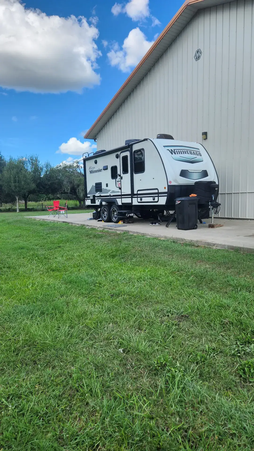 Winnebago Micro Minnie travel trailer serviced on site in Palmetto, Florida